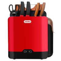 爱家乐(AKIRA)消毒刀架刀具砧板筷子杀菌烘干一体机消毒家用菜板案板刀架智能紫外线防霉餐具DT8 消毒机红色+竹砧板
