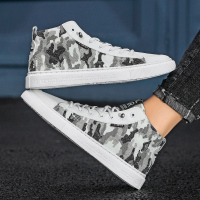 鑫恩尚迷彩男鞋增高帮帆布鞋韩版潮流百搭夏季透气板鞋子男休闲学生潮鞋
