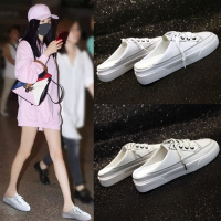 鑫恩尚半拖女鞋包头2020年春季平底白色网红时尚拖鞋女外穿ins潮凉拖