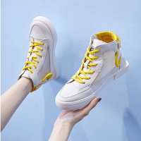 鑫恩尚网红小白鞋女2020夏款高帮厚底网面百搭透气帆布鞋子韩版夏季潮鞋