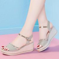 鑫恩尚2020年夏季罗马凉鞋仙女风新款百搭时尚高跟坡跟厚底松糕女士鞋子