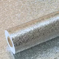 防水防潮自粘墙贴厨房防油贴纸耐高温柜灶台用橱柜油烟机用墙壁纸|银色橙皮40cm宽3米长+送工具一套 中