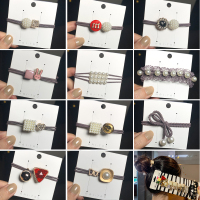 头绳女简约气质橡皮筋女扎头皮套高弹力耐用网红发绳ins 森系发圈|珍珠水钻11件套-高雅灰[送收纳袋]