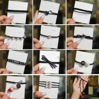 头绳女简约气质橡皮筋女扎头皮套高弹力耐用网红发绳ins 森系发圈|缤纷12件套-深邃黑[送收纳袋]