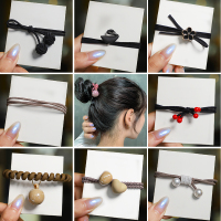 头绳女简约气质橡皮筋女扎头皮套高弹力耐用网红发绳ins 森系发圈|小仙女八件套-深色黑色系[送收纳袋]