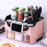 调料盒组合套装厨房多功能调味品盐罐调料瓶塑料家用收纳盒置物架