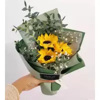向日葵玫瑰干花花束香皂花送同学闺蜜女友生日毕业拍照花|3支向日葵尤加利款