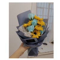向日葵玫瑰干花花束香皂花送同学闺蜜女友生日毕业拍照花|此款里面的玫瑰和向日葵是香皂花