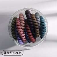 黑色电话线发圈网红皮筋女扎头发绳韩国头饰橡皮筋头绳简约皮套|B0408莫兰色粗款10根罐装