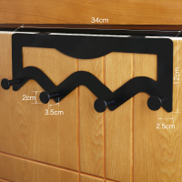 门后挂钩挂衣架墙上免打孔卧室门衣钩衣服挂架壁挂钥匙门上置物架|简约小号[黑色]不限门厚