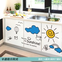 厨房冰箱橱柜装饰贴纸柜门防油翻新防水墙贴画柜子玻璃贴墙纸自粘|14卡通假日(表面防水) 特大