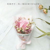 ins网红迷你干花真花勿忘我装饰小花束淡紫色家居客厅摆设|S粉白满粉香皂玫瑰粉色 干花包
