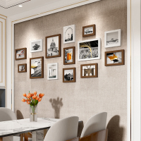 客厅照片墙组合相片墙墙贴挂墙相册背景墙洗照片打|14框C+巧克力白色混搭+一色+160*67cm+适合1米7-2米的墙面