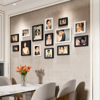 客厅照片墙组合相片墙墙贴挂墙相册背景墙洗照片|14框C+黑白混搭+[打印照片]+160*67cm+适合1米7-2米的墙面