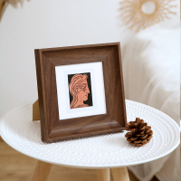 创意北欧田园相框摆台38 50装裱画框挂墙放5寸6正方形框外框|胡木色 正方形16寸[挂墙40.5*40.5cm]