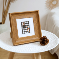 创意北欧田园相框摆台38 50装裱画框挂墙放5寸6正方形框外框|原木色 正方形20寸[挂墙50.6*50.6cm]