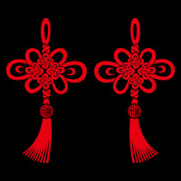 2020新年布置鼠年喜庆装饰品橱窗玻璃门贴纸福字中国结墙贴画窗花|XX4611 大