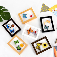 立体相框创意中空标本框a4衍纸画框装裱diy相框手工粘|16寸（内径30*40cm挂墙） 原木色（中空1.8cm）