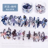 头绳韩国小清新发圈成人女扎绑头发橡马尾发绳头饰女网红|A1款（深蓝+咖啡18件套）