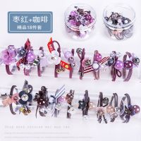 头绳韩国小清新发圈成人女扎绑头发橡马尾发绳头饰女网红|A1款(枣红+咖啡18件套)