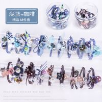 头绳韩国小清新发圈成人女扎绑头发橡马尾发绳头饰女网红|A1款(浅蓝+咖啡18件套)