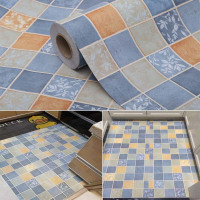 ins网红自粘地板贴防水耐磨厨房卫生间厕所瓷砖地面贴纸加厚墙贴|蓝田园60厘米宽*3米 大