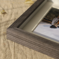 洗照片做成相框组合相片摆台照片来图6寸婚纱照画框挂墙三连|黑木纹 27.4*21[卡纸内放两张6寸]摆桌+挂墙