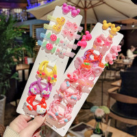 不伤发儿童发夹宝宝公主发圈头饰女童婴儿小橡皮筋发卡韩国发饰女|8稚嫩[皮筋+抓夹40个]