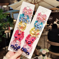 不伤发儿童发夹宝宝公主发圈头饰女童婴儿小橡皮筋发卡韩国发饰女|13懂事[草莓藕节款40个]