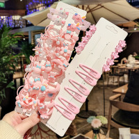 不伤发儿童发夹宝宝公主发圈头饰女童婴儿小橡皮筋发卡韩国发饰女|16漂亮[升级粉系全套50个]