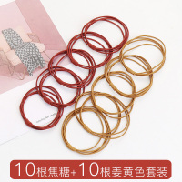 扎头发橡发绳韩国小清新森女系头绳个性马尾成人皮套发圈|10根焦糖+10根姜黄色混装