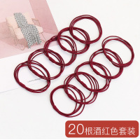 扎头发橡发绳韩国小清新森女系头绳个性马尾成人皮套发圈|20根酒红色套装