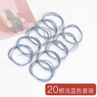 扎头发橡发绳韩国小清新森女系头绳个性马尾成人皮套发圈|20根浅蓝色套装