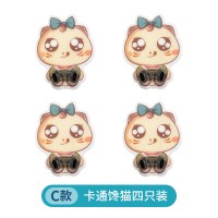 创意可爱插头挂钩厨房电源线收纳免打孔门后墙壁钥匙粘钩强力粘胶|C款-卡通馋猫（四只装）