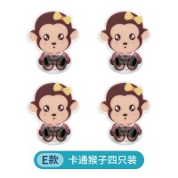创意可爱插头挂钩厨房电源线收纳免打孔门后墙壁钥匙粘钩强力粘胶|E款-卡通猴子(四只装)