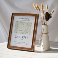 美式相框摆台6寸7寸8寸1012寸a4复古像框创意挂墙儿童相片架画|胡桃木色 小12寸[挂摆两用]内径20.3*30.3