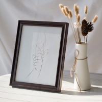 美式相框摆台6寸7寸8寸1012寸a4复古像框创意挂墙儿童相片架画|美式咖啡 小12寸[挂摆两用]内径20.3*30.3