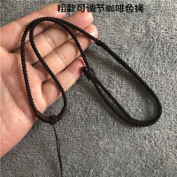 项链绳吊坠挂绳白扣锁骨毛衣链绳子编织diy挂件饰品绳链长度|粗款可调节咖啡色