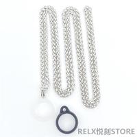 relx悦刻挂绳一二三四代无限通用挂脖保护防丢yueke金属项链|银色金属款+2个硅胶圈