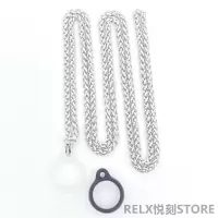 relx悦刻挂绳一二三四代无限通用挂脖保护防丢yueke金属项链|银色金属款+2个硅胶圈