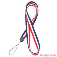 relx悦刻挂绳一二三四代无限通用挂脖保护防丢yueke金属项链|红白蓝款+2个硅胶圈