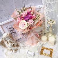 ins干花花束棉花勿忘我向日葵玫瑰皂花永生花生日毕业花束|告白皂花款35cm*25cm