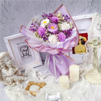 ins干花花束棉花勿忘我向日葵玫瑰皂花永生花生日毕业花束|挚爱皂花款35cm*25cm