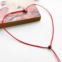 台湾儿童小孩专用柔软耐用可调节简约吊坠挂绳细绳小红绳新款|[红色]固定长度0~5岁
