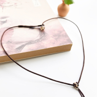 台湾儿童小孩专用柔软耐用可调节简约吊坠挂绳细绳小红绳新款|[咖啡色]固定长度0~5岁