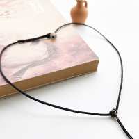 台湾儿童小孩专用柔软耐用可调节简约吊坠挂绳细绳小红绳新款|[黑色]固定长度0~5岁