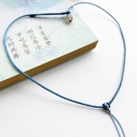 台湾儿童小孩专用柔软耐用可调节简约吊坠挂绳细绳小红绳新款|[浅蓝色]固定长度5岁以上