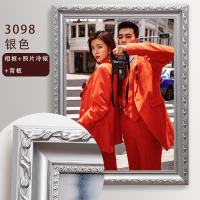 婚纱照相框挂墙24寸尺寸画框摆台欧式洗照片做成相框|3098银色+洗照片 20寸挂墙(40.6*50.8cm)