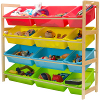 儿童玩具收纳架宝宝多层置物架整理柜实木家用大容量客厅归纳架
