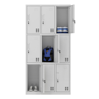 更衣柜铁皮储物柜员工柜带锁鞋柜宿舍储存柜子六门浴室换衣柜